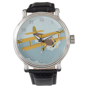 Reloj De Pulsera Dibujo de Personalizado de biplano RC lindo