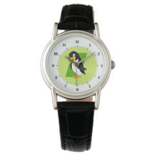 Reloj De Pulsera Dibujo de pingüino lindo - verde