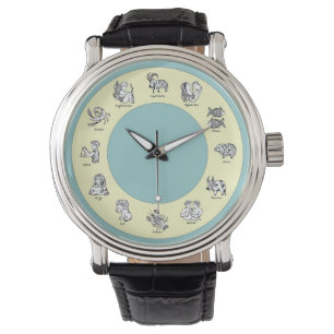 Reloj De Pulsera Dibujo de símbolo de dibujos animados del zodiaco