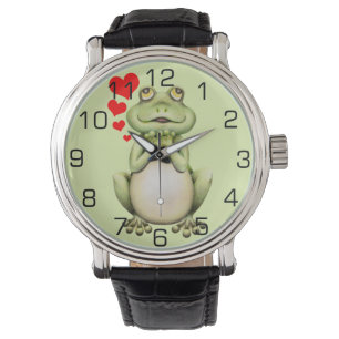 Reloj De Pulsera Dibujo del amor de la rana