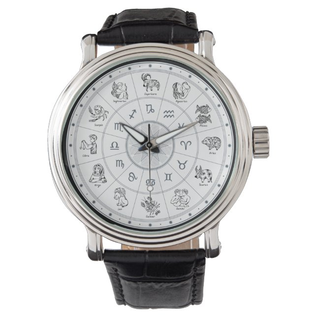 Reloj De Pulsera Dibujo del Personalizado Zodiac cargado (Anverso)