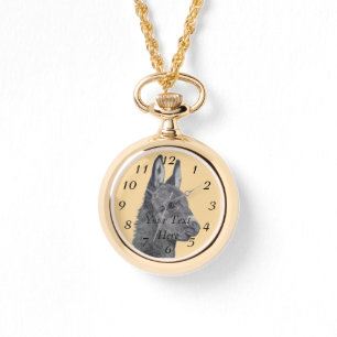 Reloj De Pulsera dibujo en blanco y negro de burro lindo