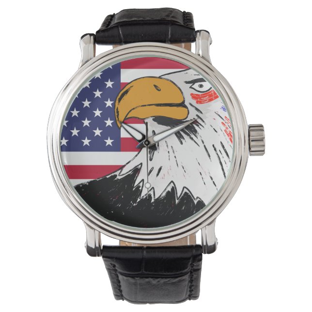 Reloj De Pulsera Dibujo estadounidense de un águila (Anverso)