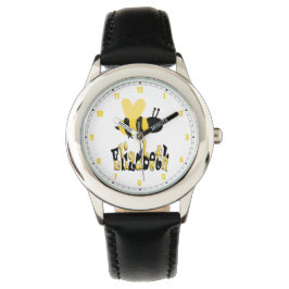 Reloj De Pulsera Dibujo personalizado único de Bumblebee Doodle