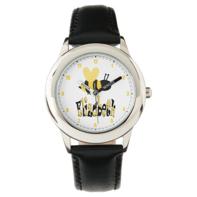 Reloj De Pulsera Dibujo personalizado único de Bumblebee Doodle (Anverso)