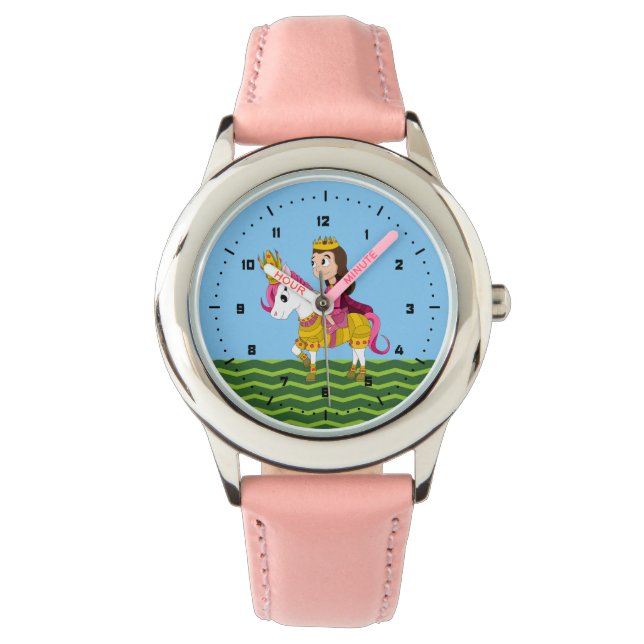 Reloj De Pulsera Dibujos animados de princesa y poni (Anverso)