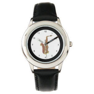 Reloj De Pulsera Dibujos animados de saxofón para ver