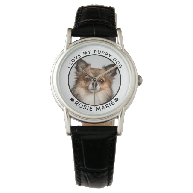 Reloj De Pulsera Dibujos personalizados con fotos de perros (Anverso)