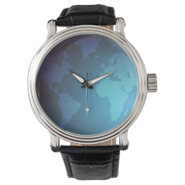 Reloj De Pulsera Digital Dot World Map Gradient Art