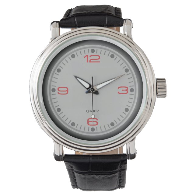 Reloj De Pulsera Dígito rojo simple con marco sombreado (Anverso)