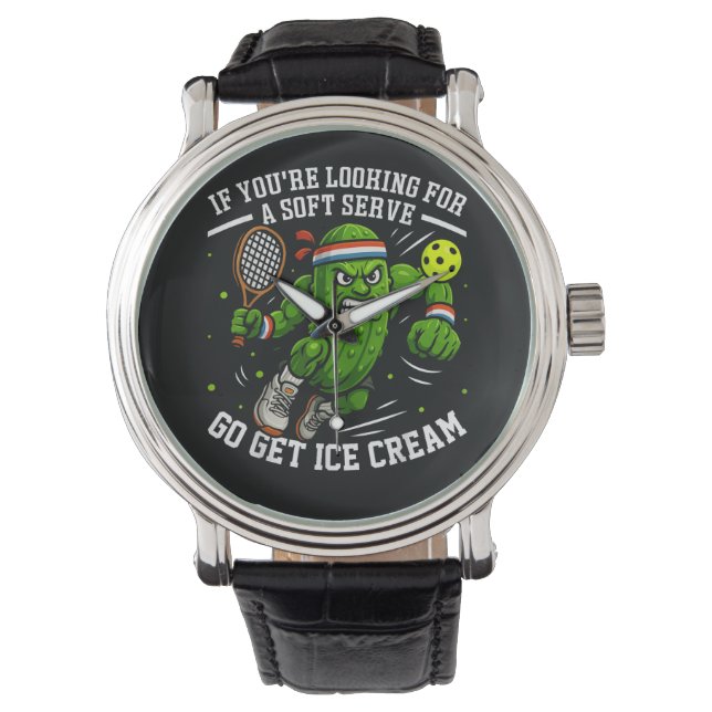 Reloj De Pulsera Dill Funny Jugando Pickleball (Anverso)