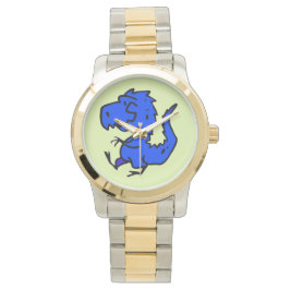 Reloj De Pulsera Dino azul divertido para caminar