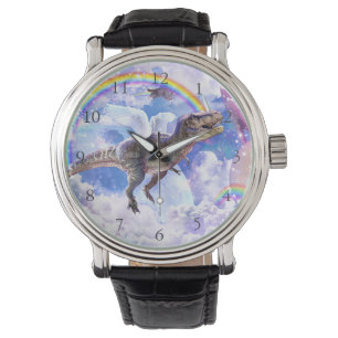 Reloj De Pulsera Dinosaurio arcoiris unicornio