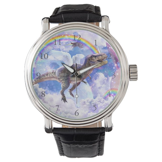Reloj De Pulsera Dinosaurio arcoiris unicornio (Anverso)
