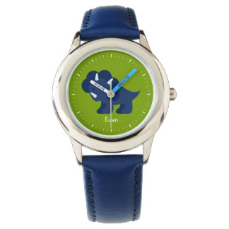 Reloj De Pulsera Dinosaurio azul personalizado