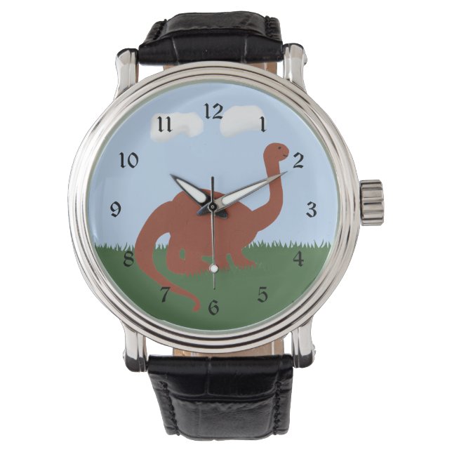 Reloj De Pulsera Dinosaurio Brontosauro Arte Personalizado capricho (Anverso)
