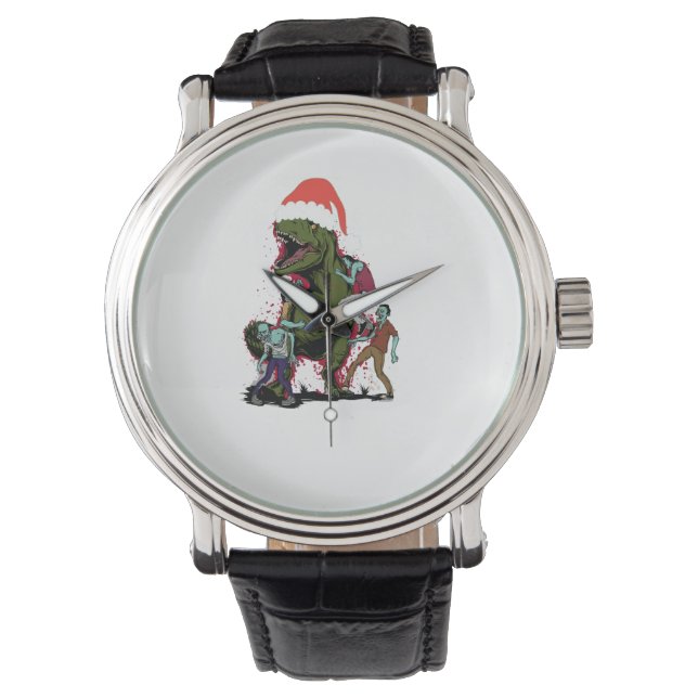 Reloj De Pulsera Dinosaurio de Navidades feos zombis T-Rex (Anverso)