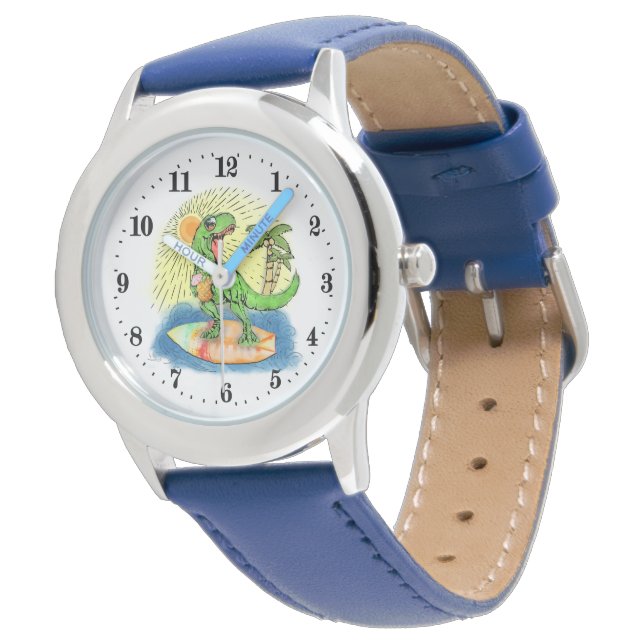 Reloj De Pulsera dinosaurio de playa para chicos geniales (Angular)
