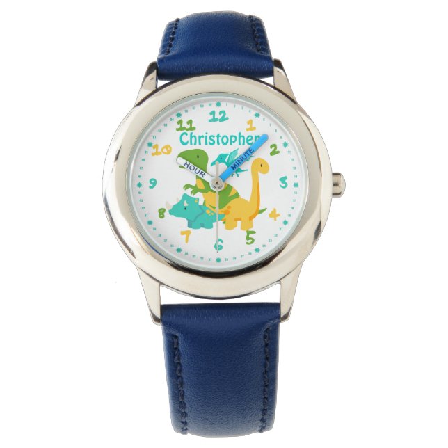 Reloj De Pulsera Dinosaurio infantil lindo personalizado (Anverso)