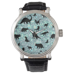 Reloj De Pulsera dinosaurio sombra T-rex en galaxia gradiente