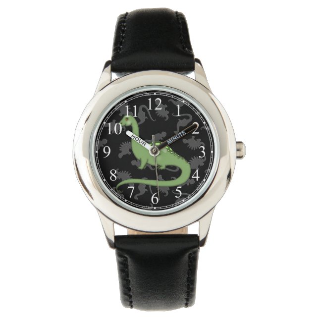 Reloj De Pulsera Dinosaurio verde lindo (Anverso)