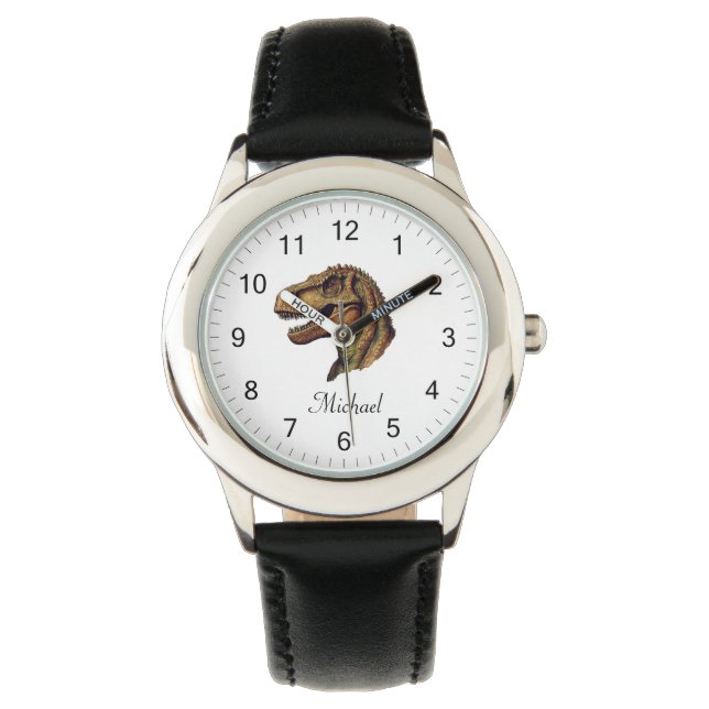Reloj De Pulsera Dinosaurio verde personalizado T-Rex Tyrannosauro (Anverso)