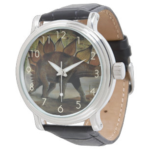 Reloj De Pulsera Dinosaurios antiguos, Stegosaurus, cola con púas