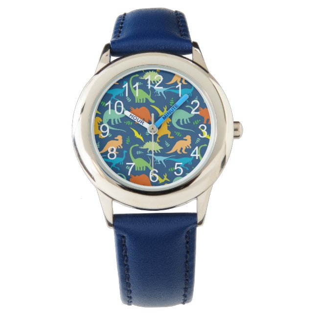 Reloj De Pulsera Dinosaurios coloridos (Anverso)