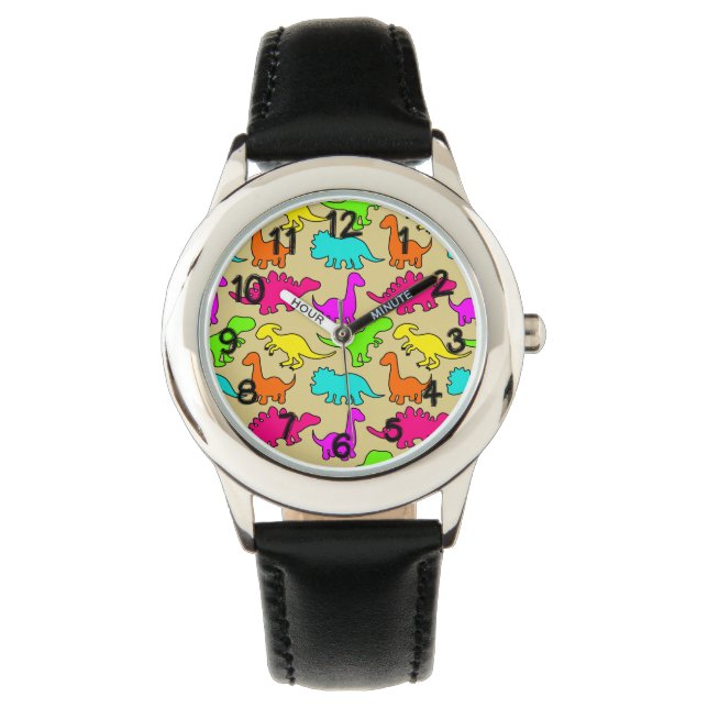 Reloj De Pulsera Dinosaurios coloridos (Anverso)