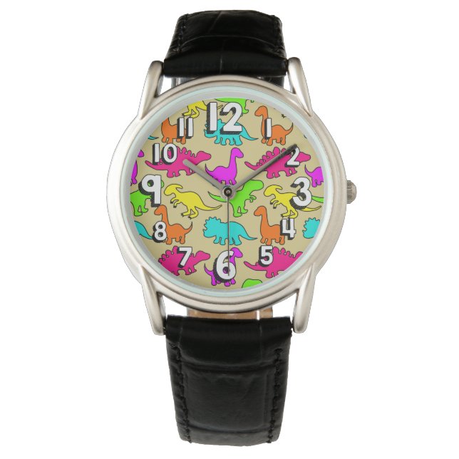 Reloj De Pulsera Dinosaurios coloridos (Anverso)