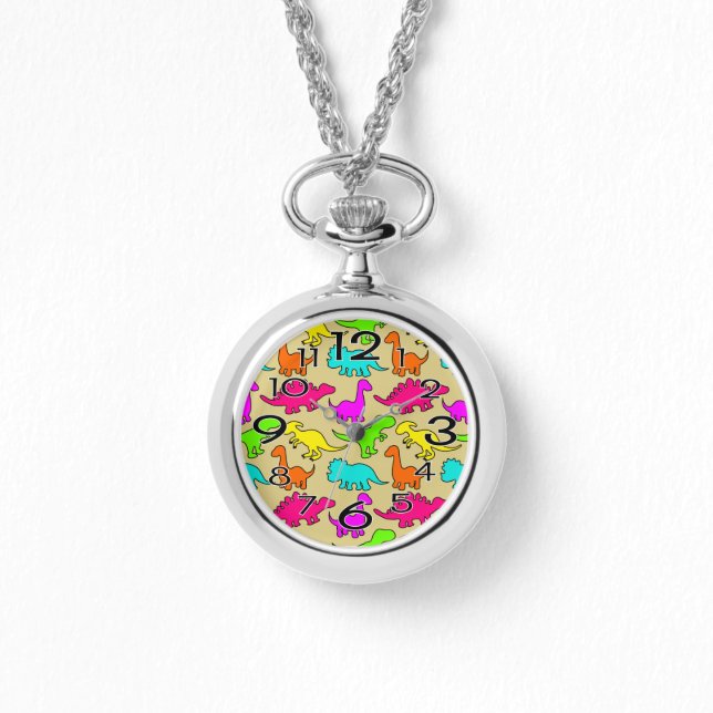 Reloj De Pulsera Dinosaurios coloridos (Anverso)
