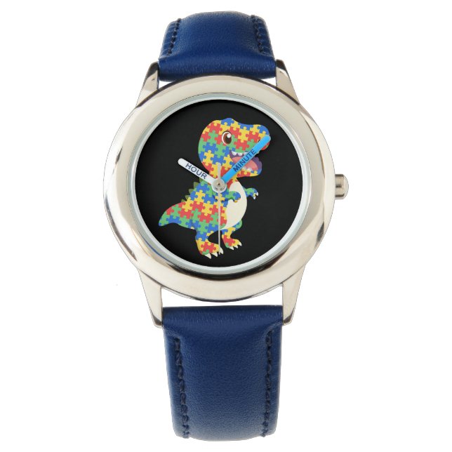 Reloj De Pulsera Dinosaurios de sensibilización sobre el autismo (Anverso)