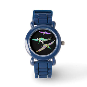 Reloj De Pulsera Dinosaurios Pterodáctilos Arte Colorido Psicodél