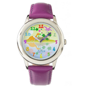 Reloj De Pulsera Dinosaurios tropicales lindos de la isla