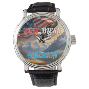 RELOJ DE PULSERA DIOS BENDIGA A ESTADOS UNIDOS