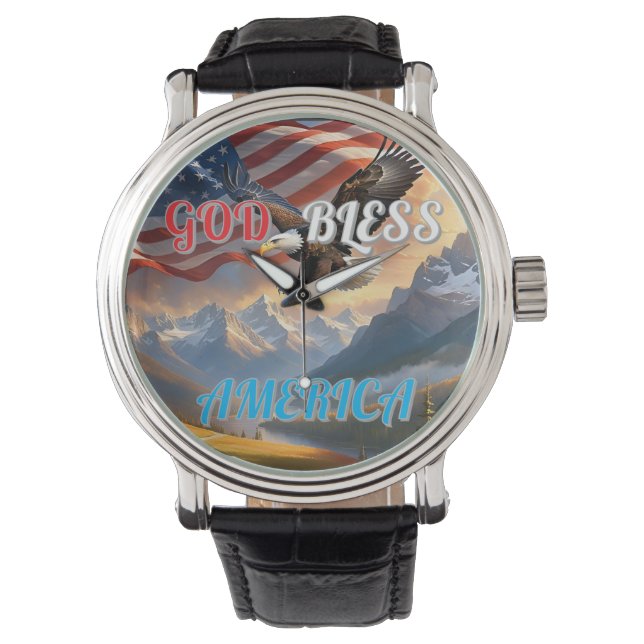 RELOJ DE PULSERA DIOS BENDIGA A ESTADOS UNIDOS (Anverso)
