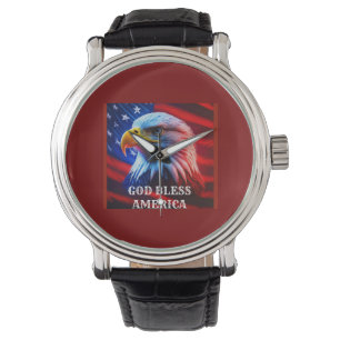 Reloj De Pulsera Dios bendiga a Estados Unidos Bandera de Estados U