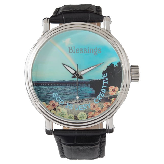 Reloj De Pulsera Dios es muy creativo doblado  (Anverso)