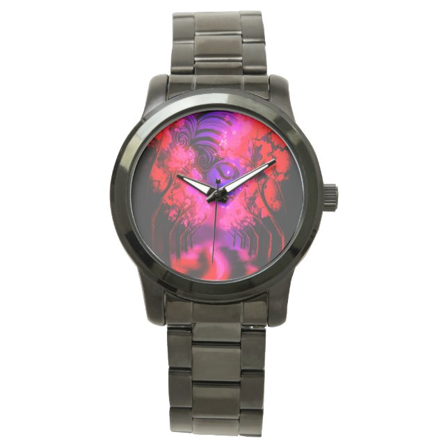 Reloj De Pulsera Diosa de neón en bosque encantado (Anverso)