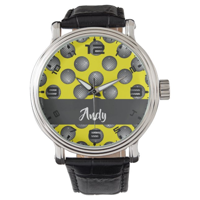 Reloj De Pulsera Disco amarillo bola (Anverso)
