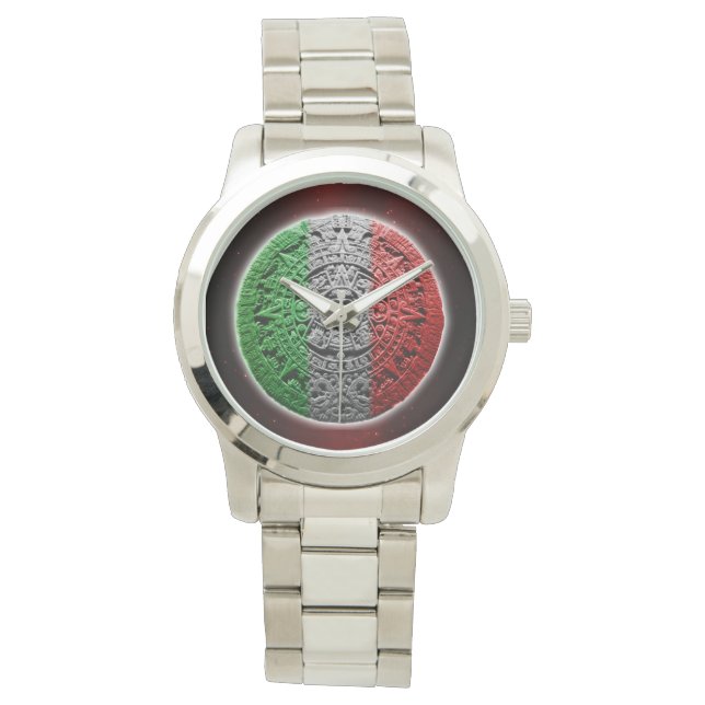 Reloj De Pulsera Disco de calendario azteca (Anverso)
