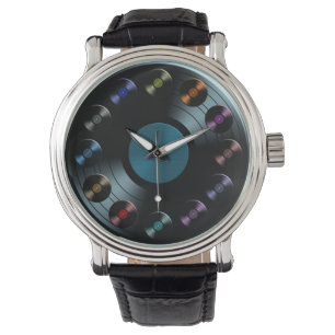 Reloj De Pulsera disco de vinilo retro 70s