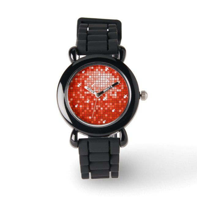Reloj De Pulsera Disco Tiles Red print watch (Anverso)