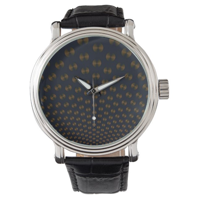 Reloj De Pulsera Discos de oro en azul (Anverso)