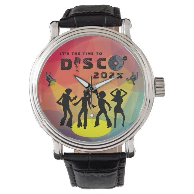 Reloj De Pulsera Discoteca, pista de baile, retro, multicolor (Anverso)