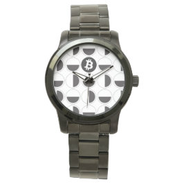 Reloj De Pulsera Diseñador de bitcoin en blanco y negro