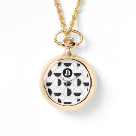 Reloj De Pulsera Diseñador de bitcoin en blanco y negro