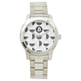 Reloj De Pulsera Diseñador de bitcoin en blanco y negro