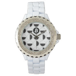 Reloj De Pulsera Diseñador de bitcoin en blanco y negro