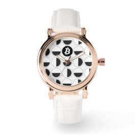 Reloj De Pulsera Diseñador de bitcoin en blanco y negro